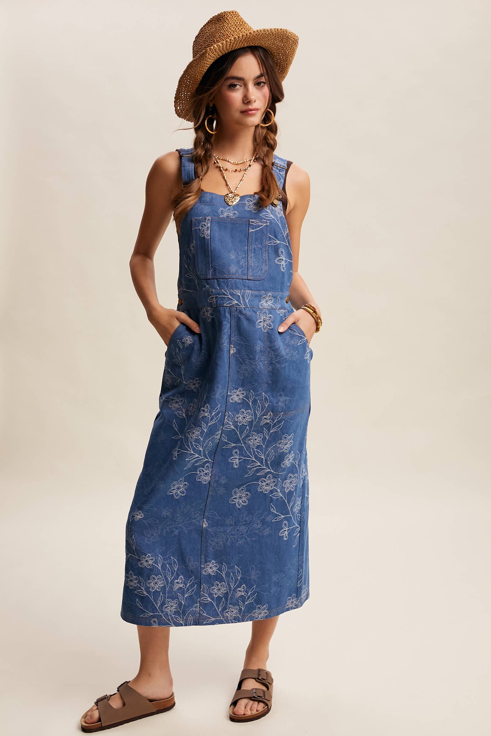 green emerald velvet dress Embroidered Flower Denim Dress Blue / Xs