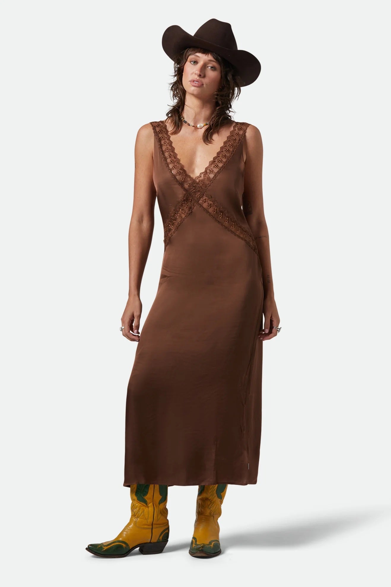 Brixton Womens - The Ridge Slip Dress - Pinecone Brown | HOOF